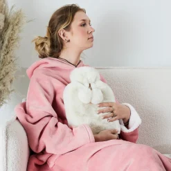 La Chaise Longue Cocoon-BOUILLOTTE POMPONS FAUSSE FOURRURE