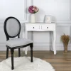 La Chaise Longue Mobilier-CHAISE ELEONOR NOIR TISSU GRIS - Lot de 2