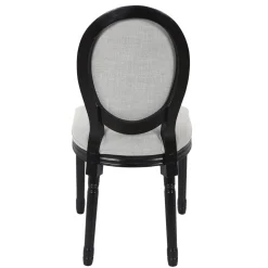 La Chaise Longue Mobilier-CHAISE ELEONOR NOIR TISSU GRIS - Lot de 2
