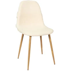 La Chaise Longue Mobilier-CHAISE FARO PIEDS METAL IMITATION BOIS - Lot de 4