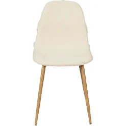 La Chaise Longue Mobilier-CHAISE FARO PIEDS METAL IMITATION BOIS - Lot de 4