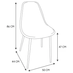 La Chaise Longue Mobilier-CHAISE FARO PIEDS METAL IMITATION BOIS - Lot de 4