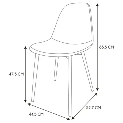 La Chaise Longue Mobilier-CHAISES MEMPHIS GRIS ET NOIR - Lot de 4