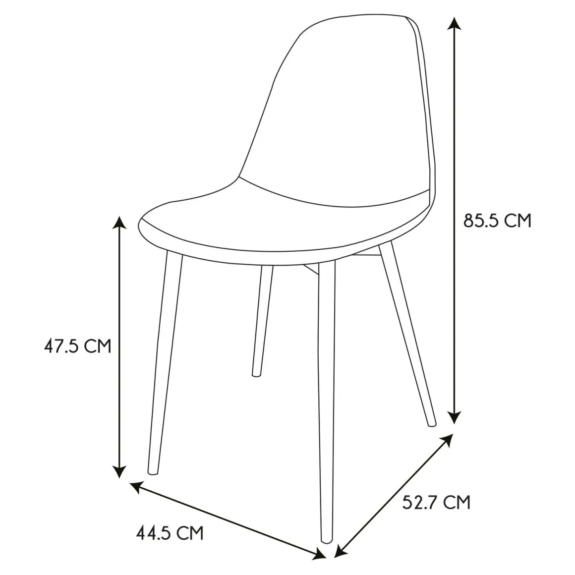 La Chaise Longue Mobilier-CHAISES MEMPHIS GRIS ET NOIR - Lot de 4