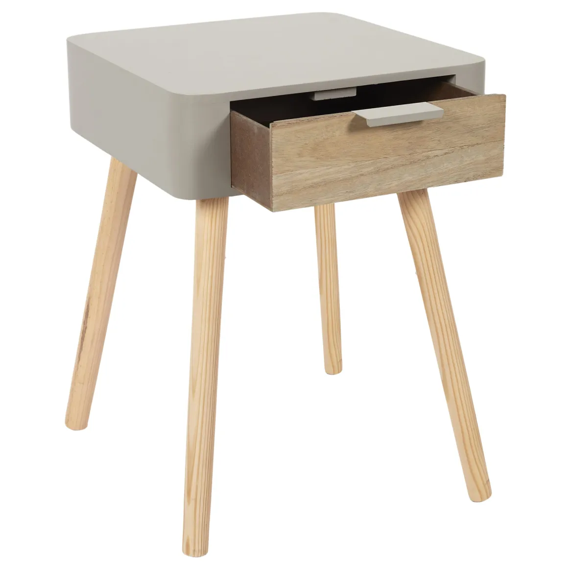 La Chaise Longue Mobilier-CHEVET 1 TIROIR EN BOIS TAUPE