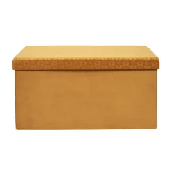 La Chaise Longue Mobilier-COFFRE BANC PLIABLE RETRO MOUTARDE