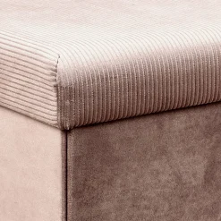 La Chaise Longue Mobilier-COFFRE BANC PLIABLE VELOURS COTELE GIULIA ROSE