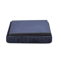 La Chaise Longue Mobilier-COFFRE POUF PLIABLE RETRO BLEU NUIT
