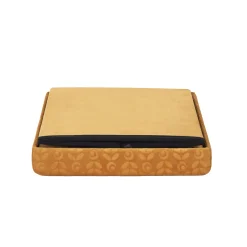 La Chaise Longue Mobilier-COFFRE POUF PLIABLE RETRO MOUTARDE