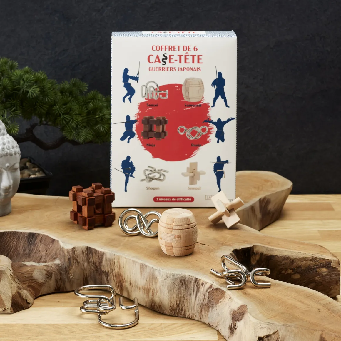 La Chaise Longue Jeux-COFFRET DE 6 CASSE TETES GUERRIERS JAPONAIS