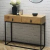 La Chaise Longue Mobilier-CONSOLE BOIS ET METAL ABBOTT