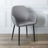 La Chaise Longue Mobilier-FAUTEUIL GIULIA GRIS FONCE VELOURS COTELE - Lot de 2