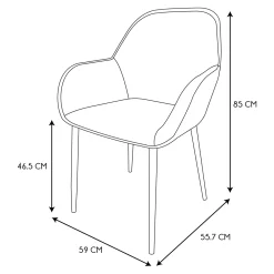 La Chaise Longue Mobilier-FAUTEUIL GIULIA JAUNE MOUTARDE VELOURS COTELE - Lot de 2