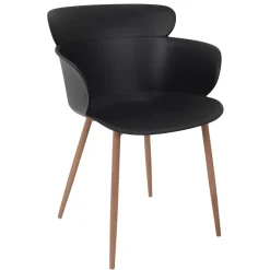 La Chaise Longue Mobilier-FAUTEUIL LORENS NOIR - Lot de 2