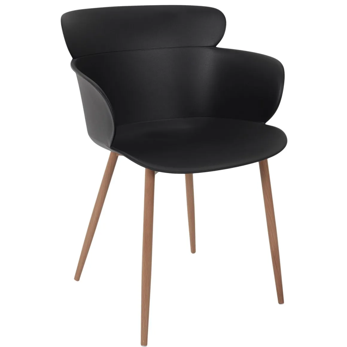 La Chaise Longue Mobilier-FAUTEUIL LORENS NOIR - Lot de 2