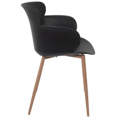 La Chaise Longue Mobilier-FAUTEUIL LORENS NOIR - Lot de 2