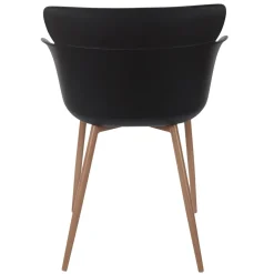 La Chaise Longue Mobilier-FAUTEUIL LORENS NOIR - Lot de 2