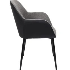 La Chaise Longue Mobilier-FAUTEUIL MEMPHIS GRIS ET NOIR - Lot de 2