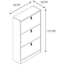 La Chaise Longue Mobilier-MEUBLE A CHAUSSURES 3 PORTES ABBOTT