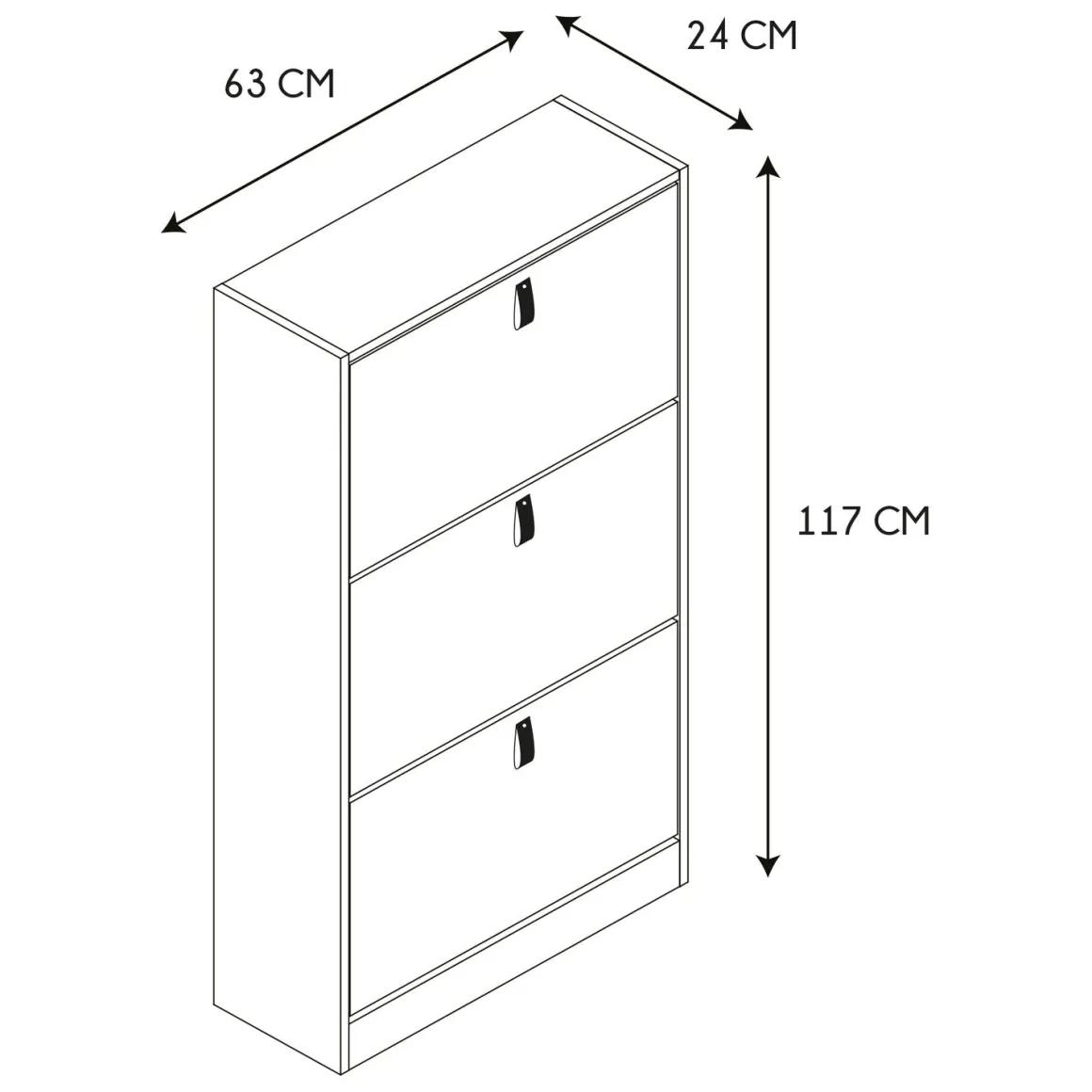 La Chaise Longue Mobilier-MEUBLE A CHAUSSURES 3 PORTES ABBOTT