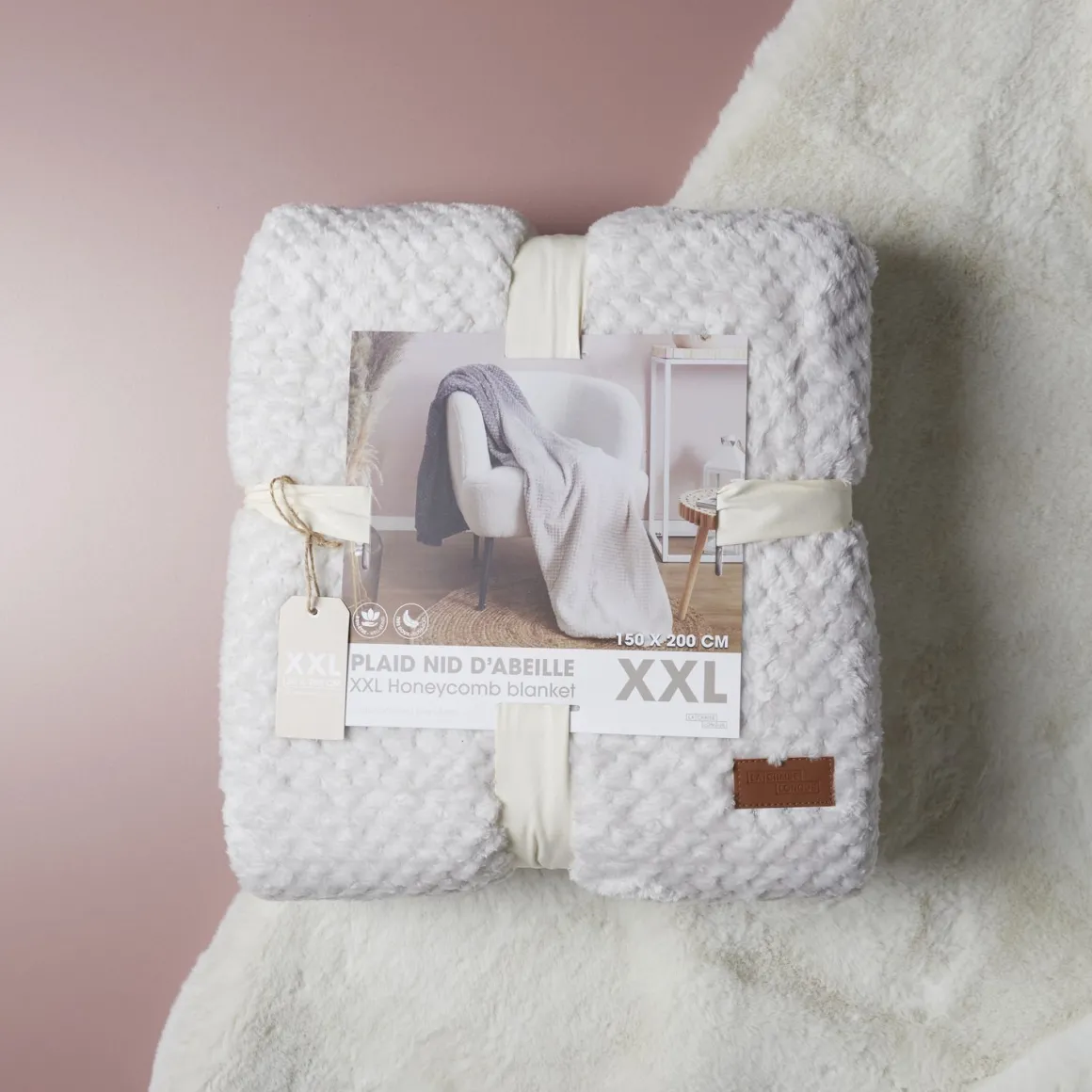 La Chaise Longue Cocoon-PLAID NID D'ABEILLE XXL