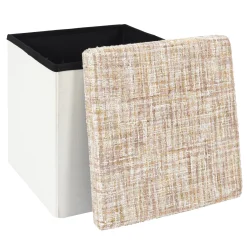 La Chaise Longue Déco-POUF PLIABLE TWEED BEIGE
