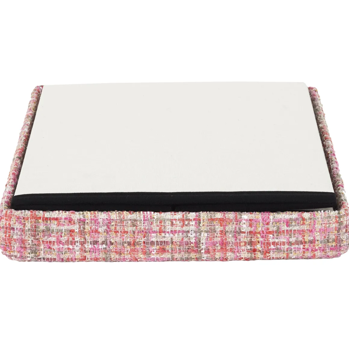 La Chaise Longue Déco-POUF PLIABLE TWEED ROSE