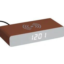 La Chaise Longue Horloge & Réveil-REVEIL CHARGEUR BOIS ABRICOT
