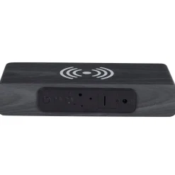 La Chaise Longue Horloge & Réveil-REVEIL CHARGEUR BOIS NOIR
