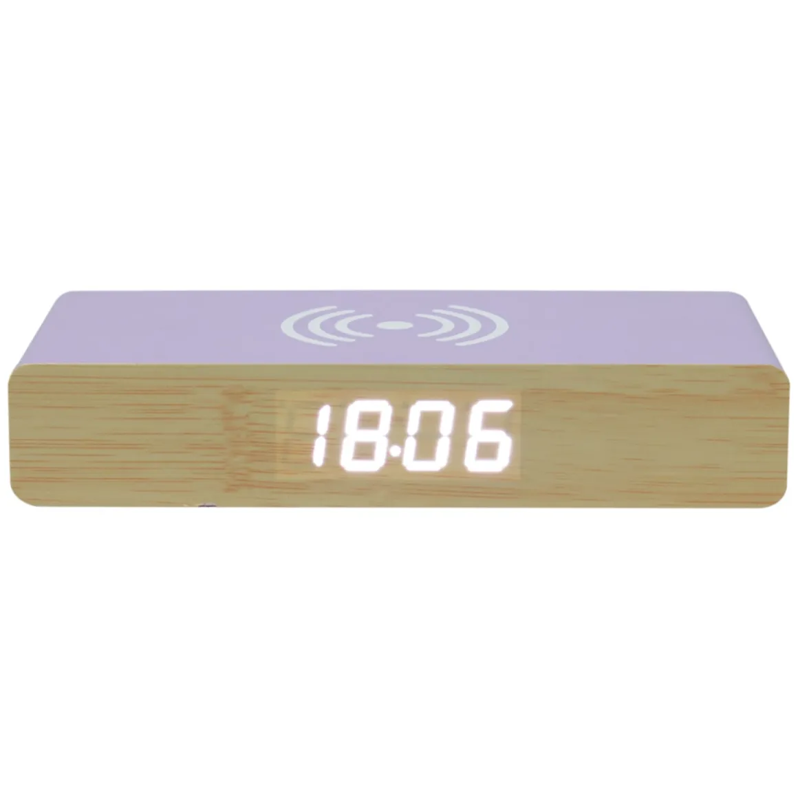 La Chaise Longue Horloge & Réveil-REVEIL CHARGEUR BOIS VIOLET