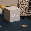 La Chaise Longue Horloge & Réveil-REVEIL LED BOIS BLANC