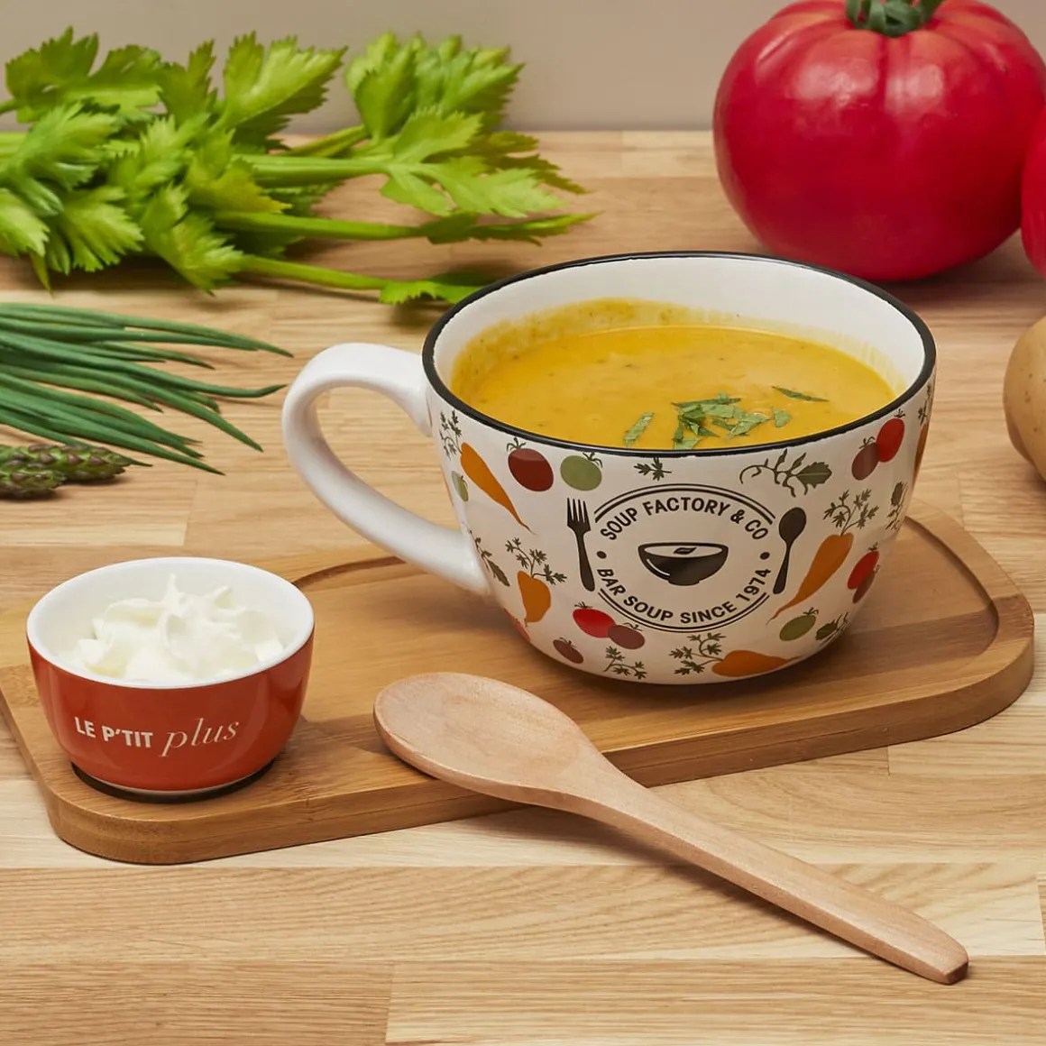 La Chaise Longue Art De La Table-SOUPE SET LEGUMES VARIES
