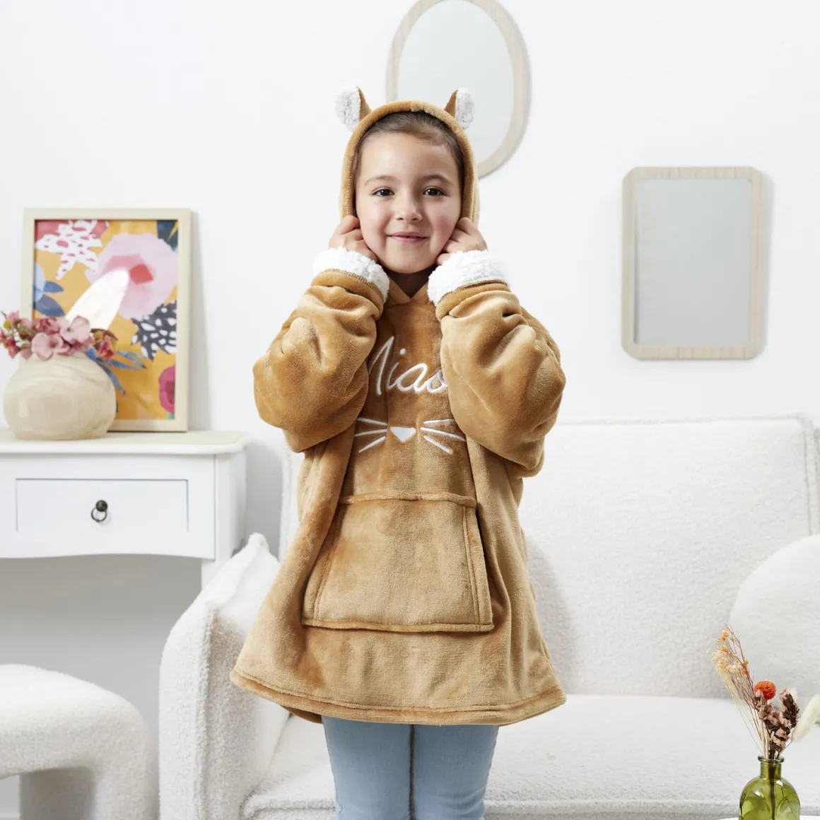 La Chaise Longue Cocoon-SWEAT PLAID ENFANT CHAT
