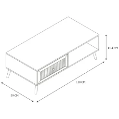 La Chaise Longue Mobilier-TABLE BASSE BALI