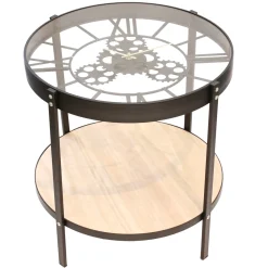 La Chaise Longue Mobilier-TABLE D APPOINT HORLOGE 50.5X50.5X49CM