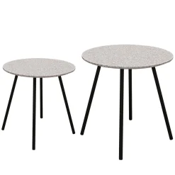 La Chaise Longue Mobilier-TABLE EFFET GRANIT GRIS X2 PLUTON