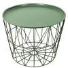La Chaise Longue Mobilier-TABLE FILAIRE METAL VERT DIAMETRE 50CM