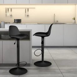 La Chaise Longue Mobilier-TABOURET DE BAR ISAK NOIR - Lot de 2