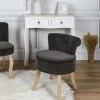 La Chaise Longue Mobilier-TABOURET ELEONOR VELOURS GRIS