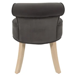 La Chaise Longue Mobilier-TABOURET ELEONOR VELOURS GRIS