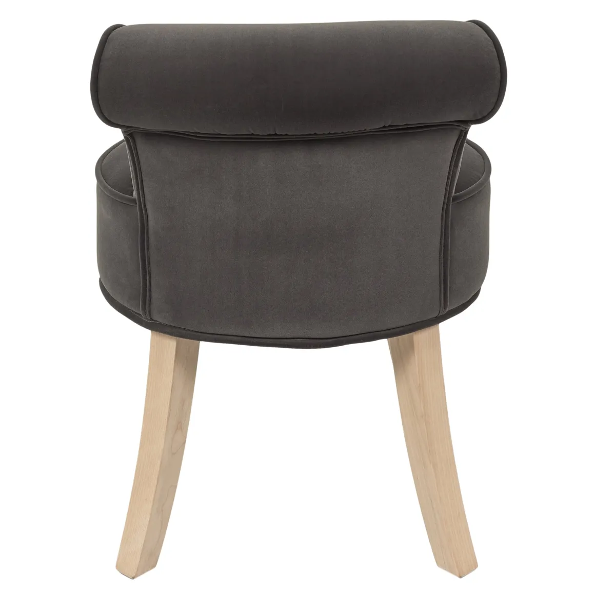 La Chaise Longue Mobilier-TABOURET ELEONOR VELOURS GRIS