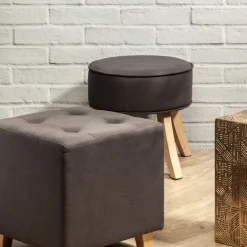 La Chaise Longue Mobilier-TABOURET ROMEO GRIS
