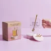 La Chaise Longue Thé & Café-TASSE VERRE PELLE AVEC COUVERCLE ROSE COURONNE