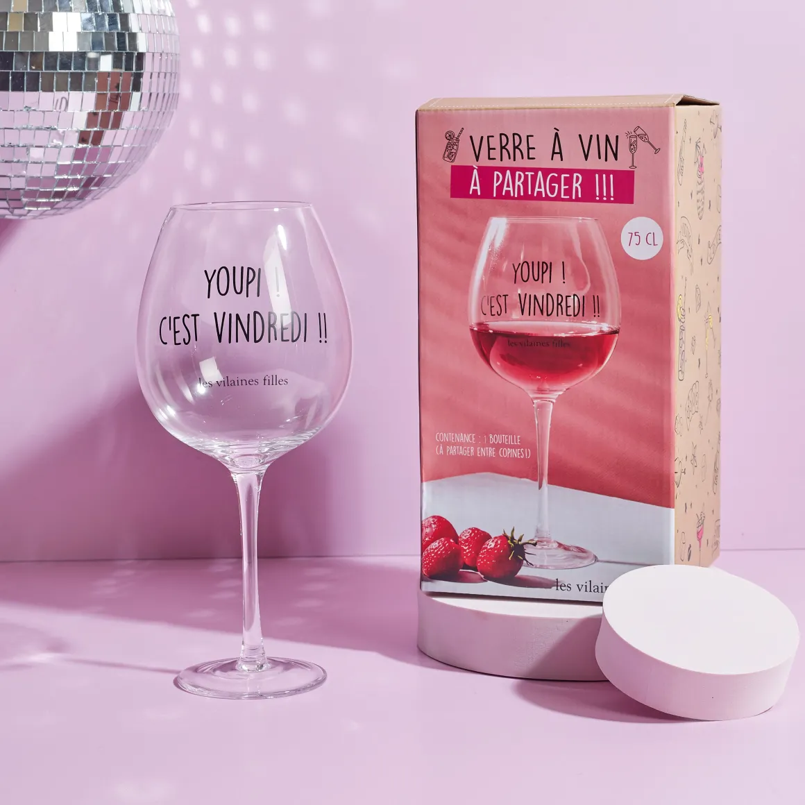 La Chaise Longue Vin & Champagne-VERRE A VIN 75 CL YOUPI C EST VINDREDI