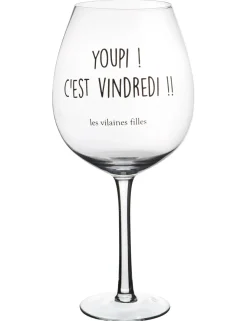 La Chaise Longue Vin & Champagne-VERRE A VIN 75 CL YOUPI C EST VINDREDI