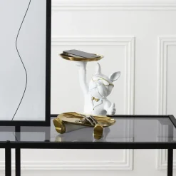 La Chaise Longue Déco-VIDE POCHES BOULEDOGUE 2 PLATEAUX BLANC